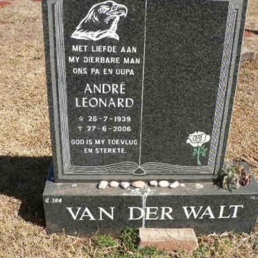WALT André Leonard, van der 1939-2006