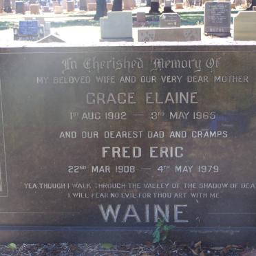 WAINE Fred Eric 1902-1965 &amp; Grace Elaine 1908-1979