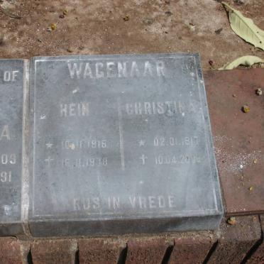 WAGENAAR Hein 1915-1978 &amp; Christina 1917-2008