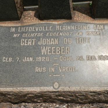 WEEBER Gert Johan du Toit 1928-1954