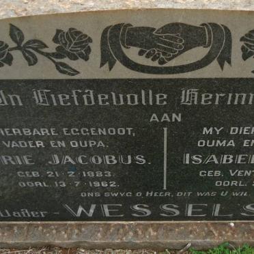 WESSELS Jurie Jacobus 1883-1962 &amp; Isabella M.E.L. VENTER 1907-1990