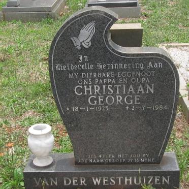 WESTHUIZEN Christiaan George, van der 1925-1984