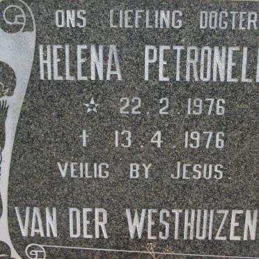 WESTHUIZEN Helena Petronella, van der 1976-1976