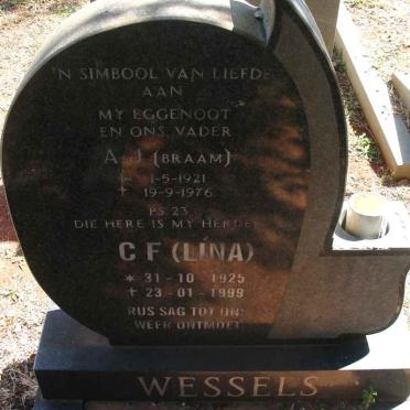 WESSELS A.J. 1921-1976 &amp; C.F. 1925-1999