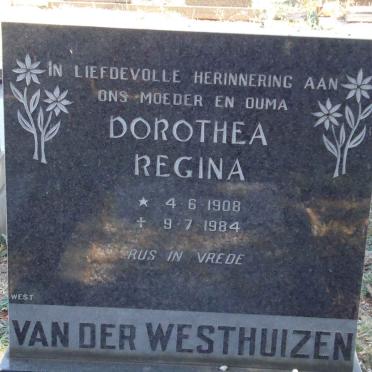 WESTHUIZEN Dorothea Regina, van der 1908-1984