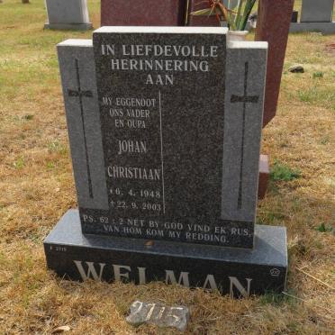 WELMAN Johan Christiaan 1948-2003