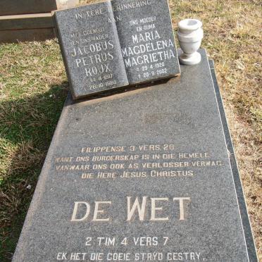 WET Jacobus Petrus Roux, de 1917-1980 &amp; Maria Magdelena Magrietha 1920-2002