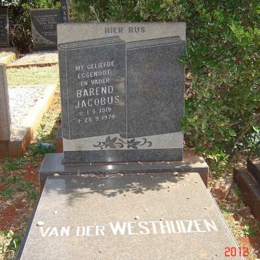 WESTHUIZEN Barend Jacobus, van der 1919-1974