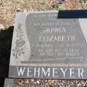 WEHMEYER Sophia Elizabeth 1907-1986