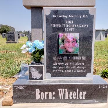WET Herlina Fredrieka Suzanna, de nee WHEELER 1962-2011