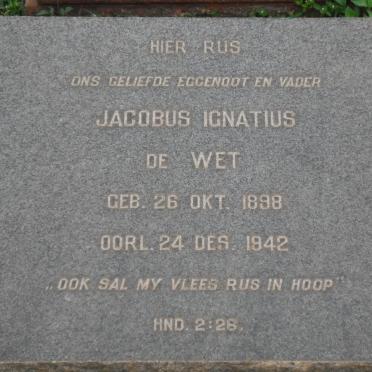 WET Jacobus Ignatius, de 1898-1942