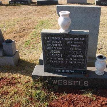 WESSELS Jozua Francois 1932-1998 &amp; Cecilia Johanna 1940-2006