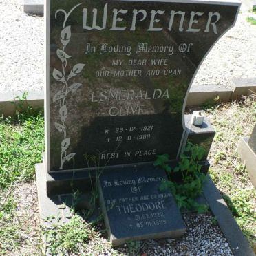 WEPENER Theodore 1922-1989 &amp; Esmeralda Olive 1921-1988