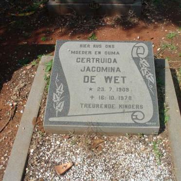 WET Gertruida Jacomina, de 1909-1978