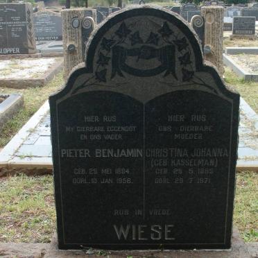 WIESE Pieter Benjamin 1884-1956 &amp; Christina Johanna KASSELMAN 1895-1971