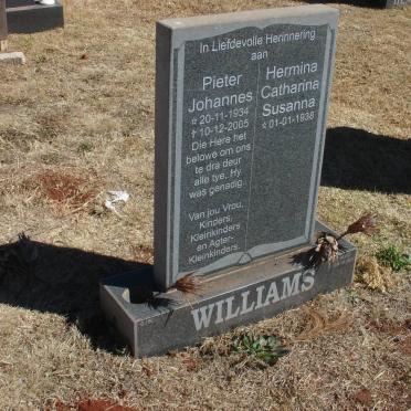 WILLIAMS Pieter Johannes 1932-2005 &amp; Hermina Catharina Susanna 1938