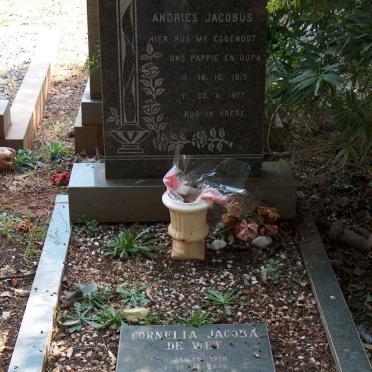 WILKINS Andries Jacobus 1915-1977 &amp; Cornelia Jacoba DE WET 192?-2006