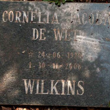 WILKINS Cornelia Jacoba nee DE WET 192?-2006