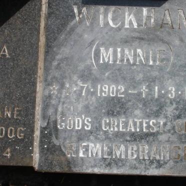 WICKHAM Minnie 1902-1992