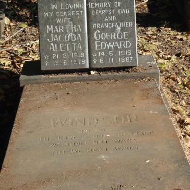WINDSOR Goerge Edward 1916-1987 &amp; Martha Jacoba Aletta 1919-1979
