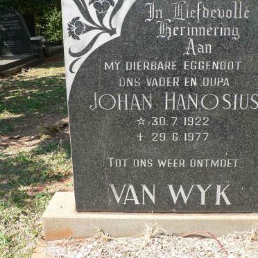 WYK Johan Hanosius, van 1922-1977