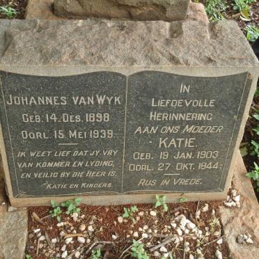WYK Johannes, van 1898-1939 &amp; Katie 1903-1944