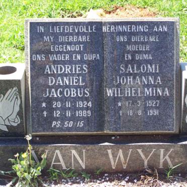 WYK Andries, van 1924-1989 &amp; Salomi Johanna Wilhelmina 1927-1991