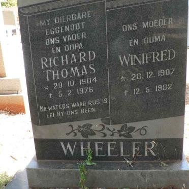 WHEELER Richard Thomas 1904-1976 &amp; Winifred 1907-1982
