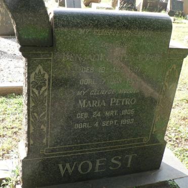 WOEST Benjamin Alexander -1995 &amp; Maria Petronella 1905-1993