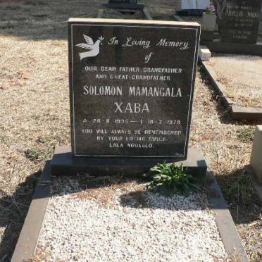 XABA Solomon Mamangala   1935-1979