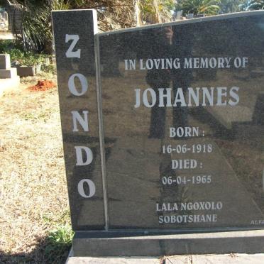 ZONDO Johannes 1918-1965