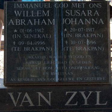 ZYL Willem Abraham, van  1912-1996 &amp; Susara Johanna 1917-1996 