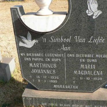 ? Marthinus Johannes 1935-1999 &amp; Maria Magdalena 1939-