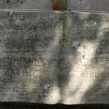 ? Johannes Mattheus 1918-1979 &amp; Susara Gertruida 1920-2003