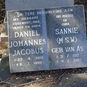 ? Daniel Johannes Jacobus 1913-1986 &amp; M.S.W. van AS 1912-2003