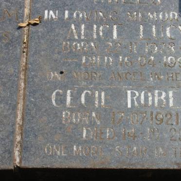 ? Cecil Robert 1921-2001 &amp; Alice Lucy 1928-1992