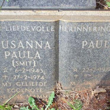 ? Susanna Paula nee SMIT 1943-1974 :: ? Paul 1974-1974