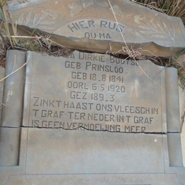 BOOYSE Susanna Dirkie nee PRINSLOO 1841-1920