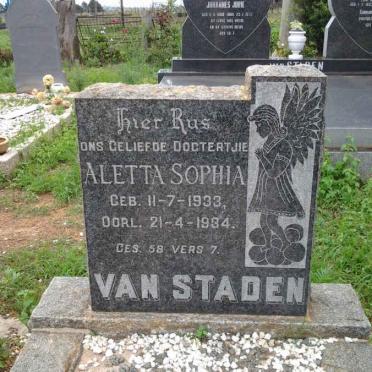STADEN Aletta Sophia, van 1933-1934