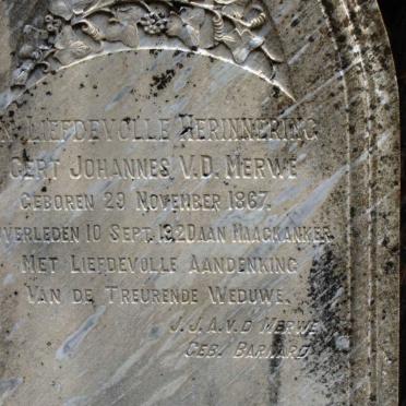 MERWE Gert Johannes, van 1867-1920