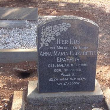 ERASMUS Anna Maria Elizabeth nee MALAN 1874-1956