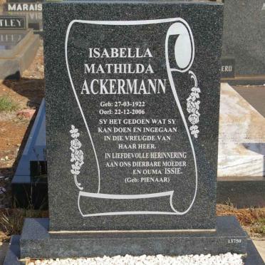 ACKERMANN Isabella Mathilda nee PIENAAR 1922-2006