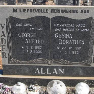 ALLAN George Alfred 1927-2005 &amp; Gesina Dorathea 1930-1980