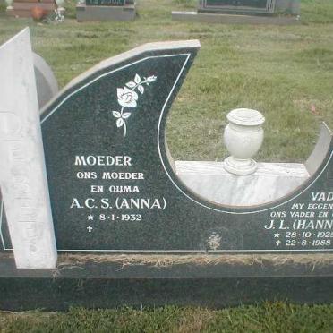 BEER J.L., de 1925-1988 &amp; Anna C.S. 1932-