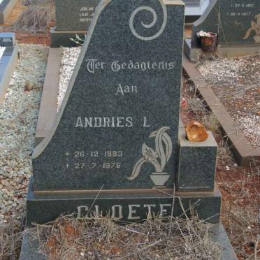 CLOETE Andries L. 1893-1976