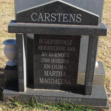 CARSTENS Martha Magdalena 1939-2002