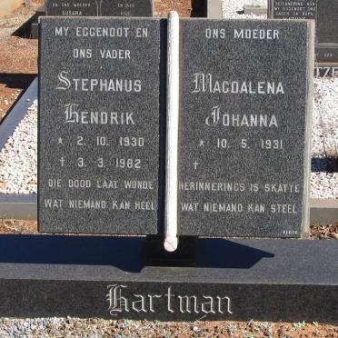 HARTMAN Stephanus Hendrik 1930-1982 &amp; Magdalena Johanna 1931-