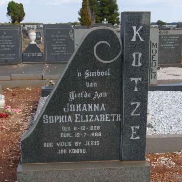 KOTZE Johanna Sophia Elizabeth 1928-1989