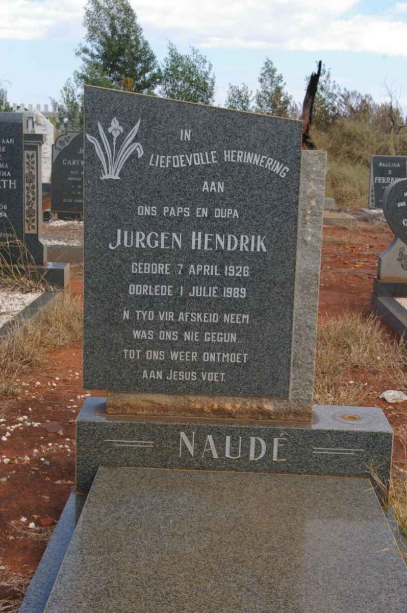 NAUDE Jurgen Hendrik 1926-1989