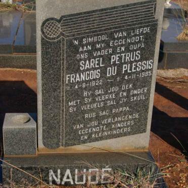 PLESSIS Sarel Petrus Francois, du 1922-1985